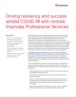 Driving resiliency and success amidst COVID-19 with remote Imprivata Professional Services