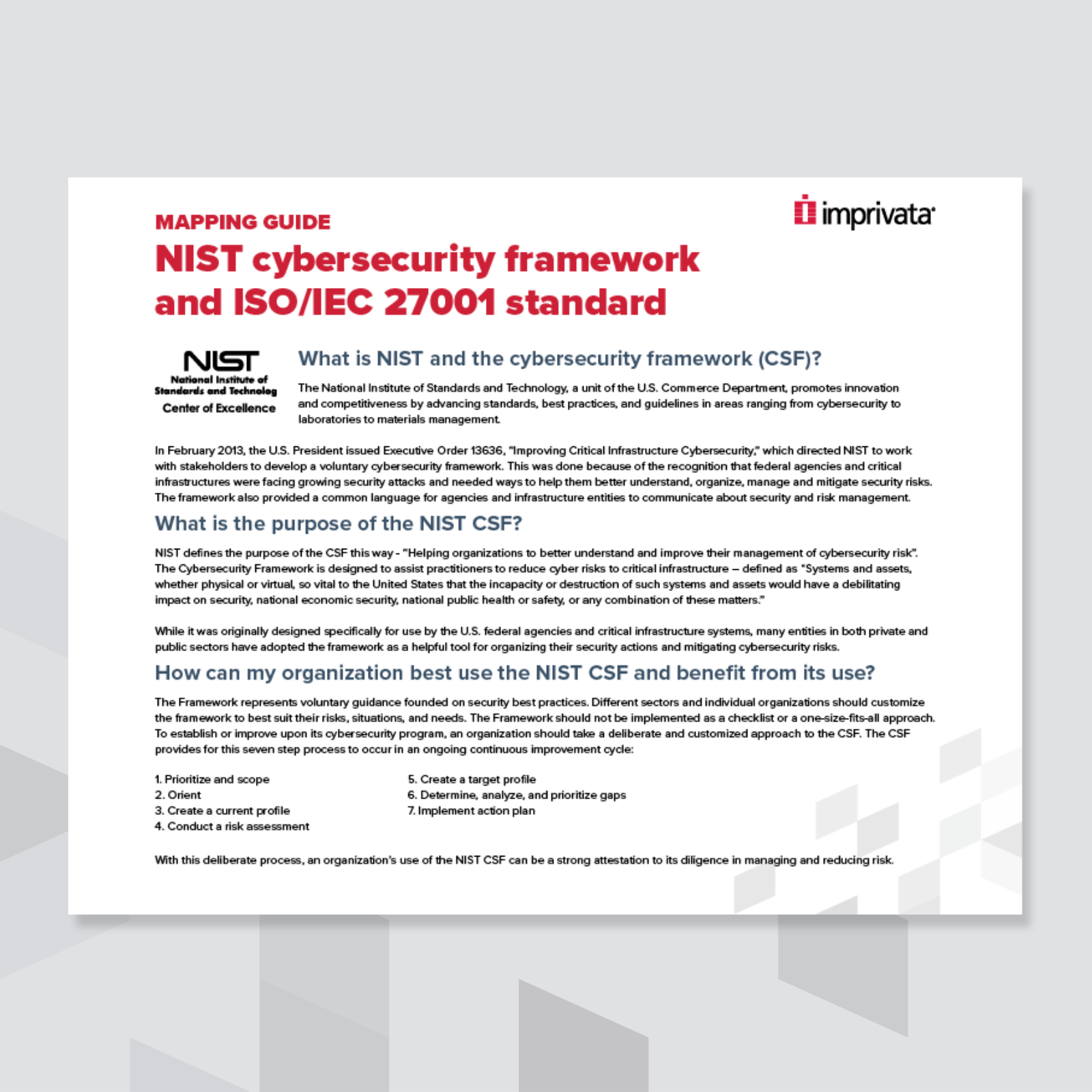 Imprivata FairWarning NIST cybersecurity framework cover