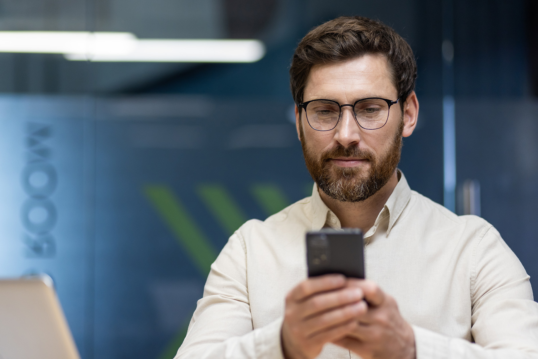 Business person with phone