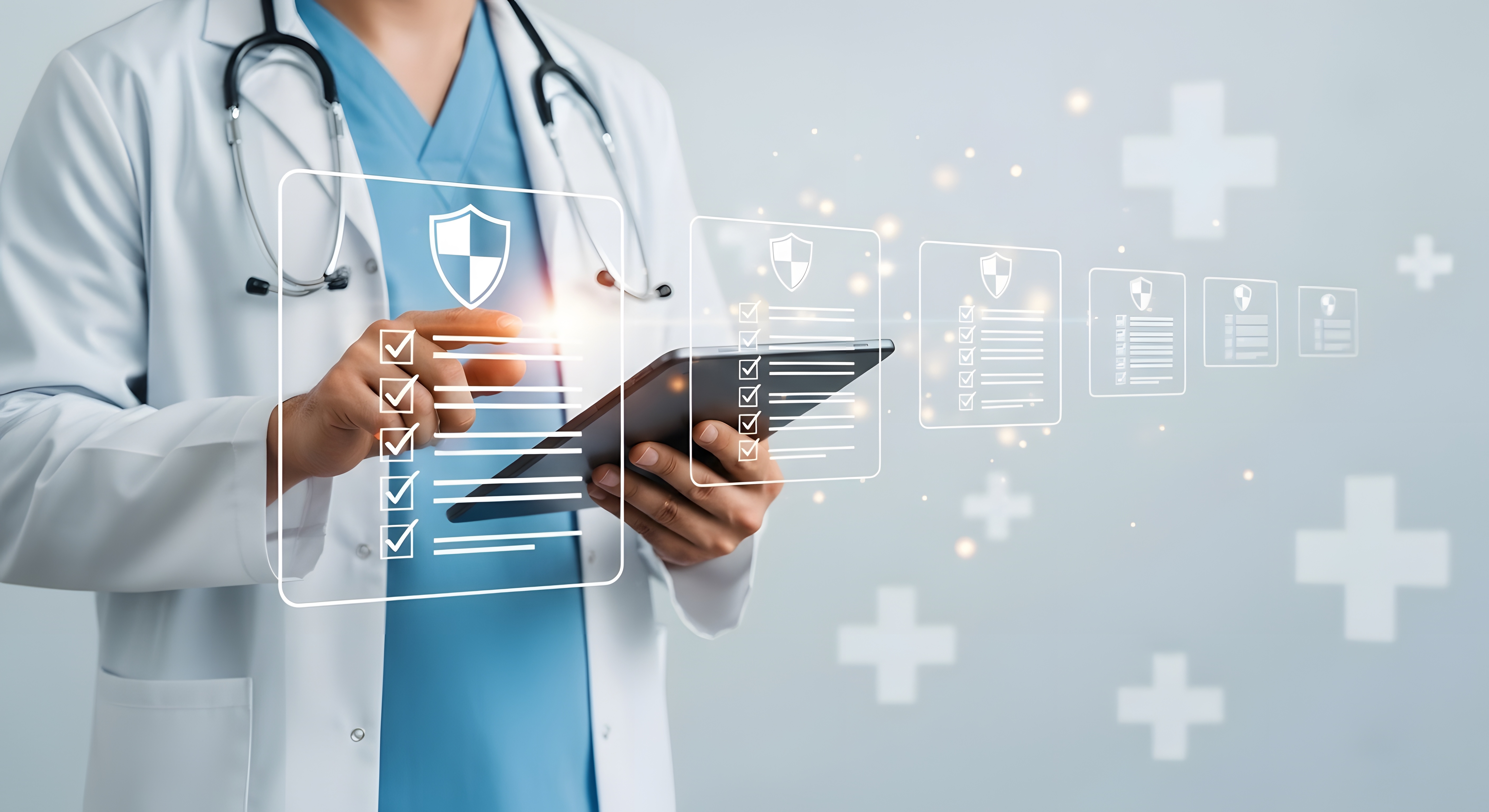 Doctor holding a tablet