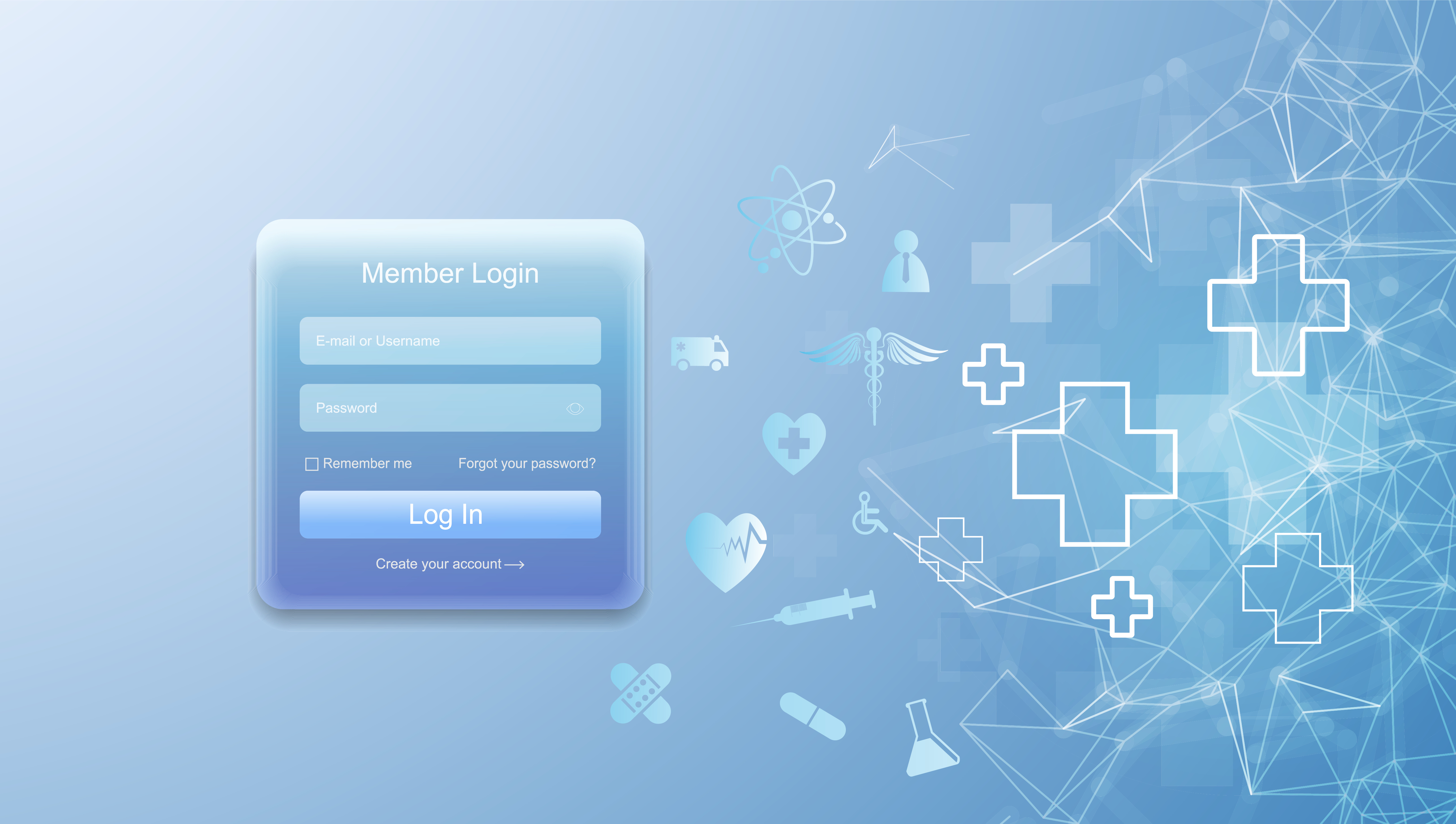 Patient portal login screen
