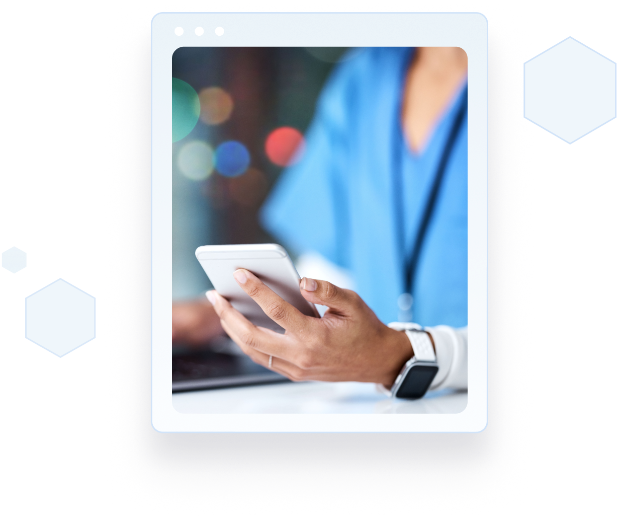 Professional using mobile phone