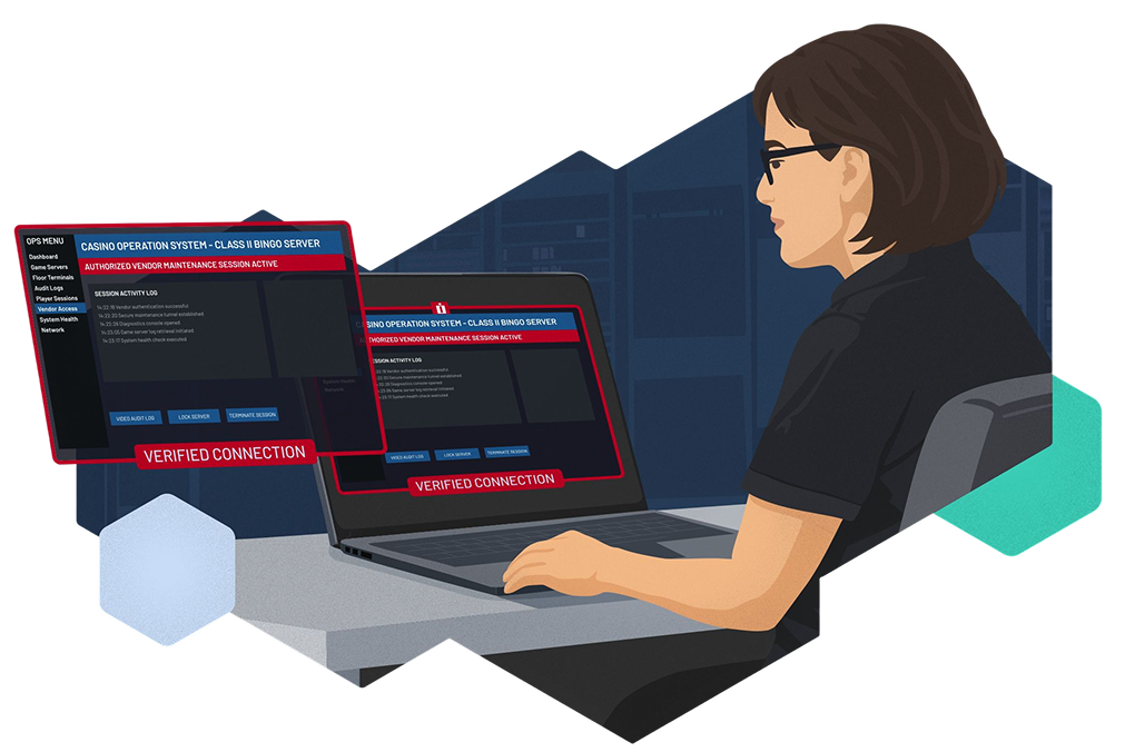 Gaming employee using Imprivata software