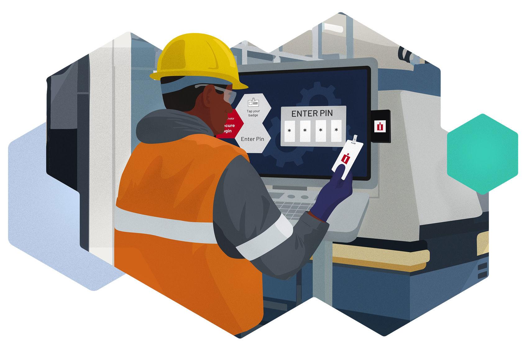 Manufacturing worker using Imprivata products