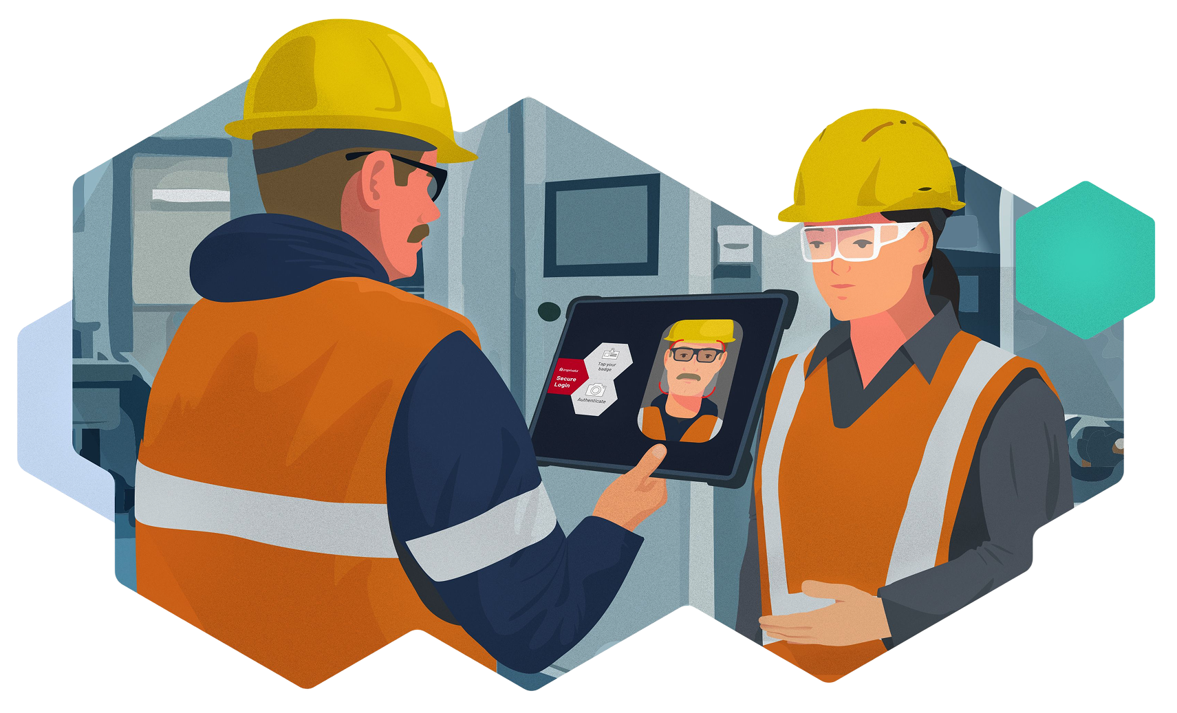 Manufacturing workers using Imprivata products
