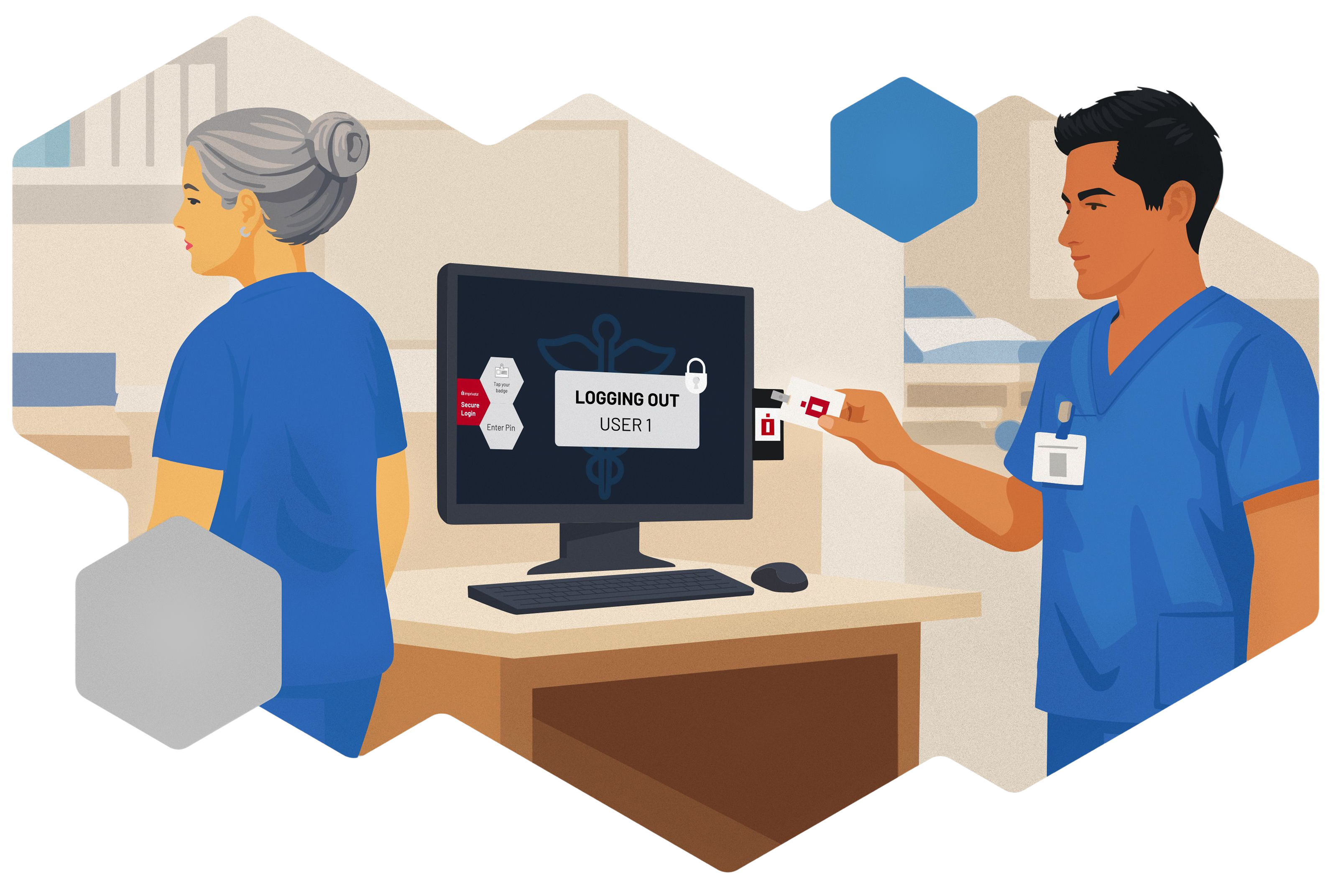 Nurses using Imprivata products