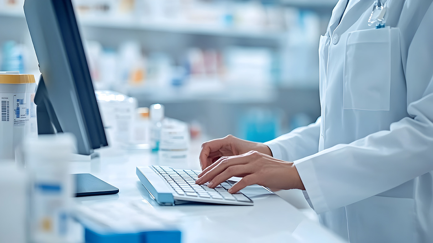 pharmacist at workstation