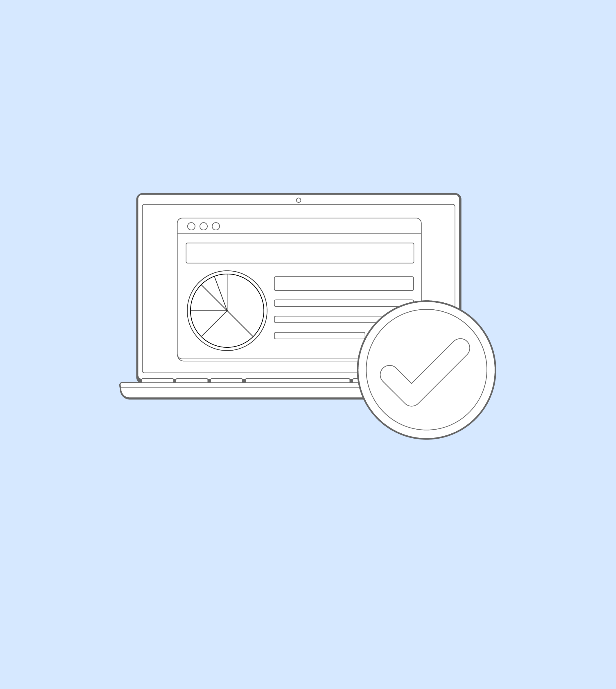 Illustration of dashboard data analytics on laptop