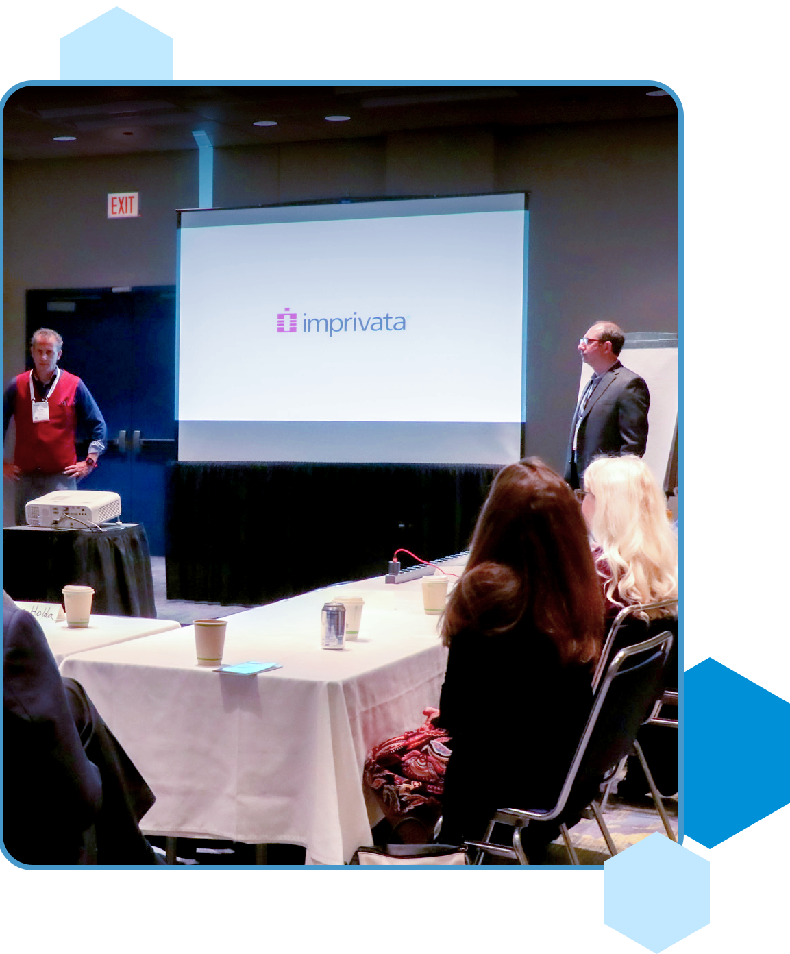 Imprivata representative speaking to customers