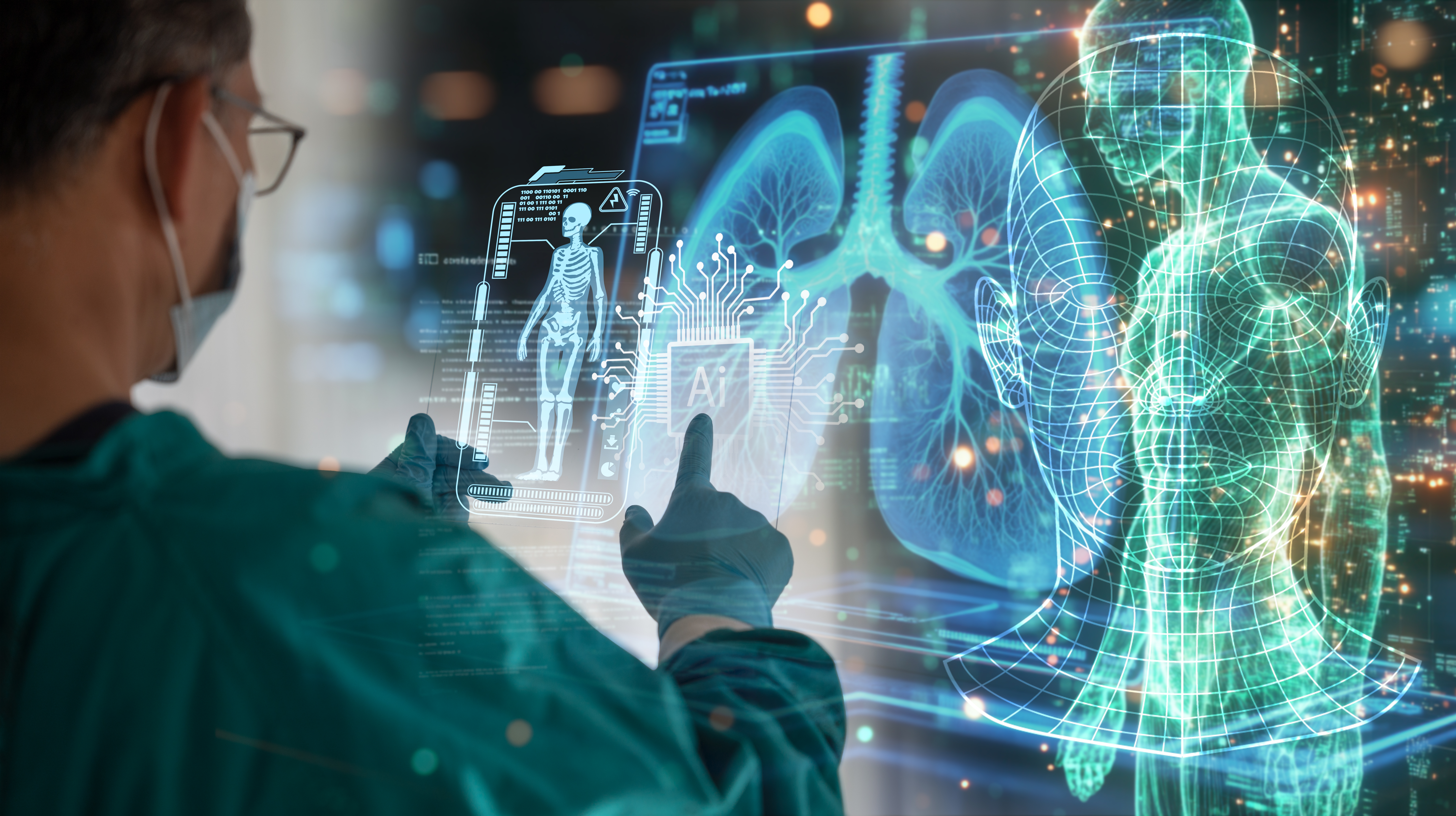 Doctor looking at healthcare information