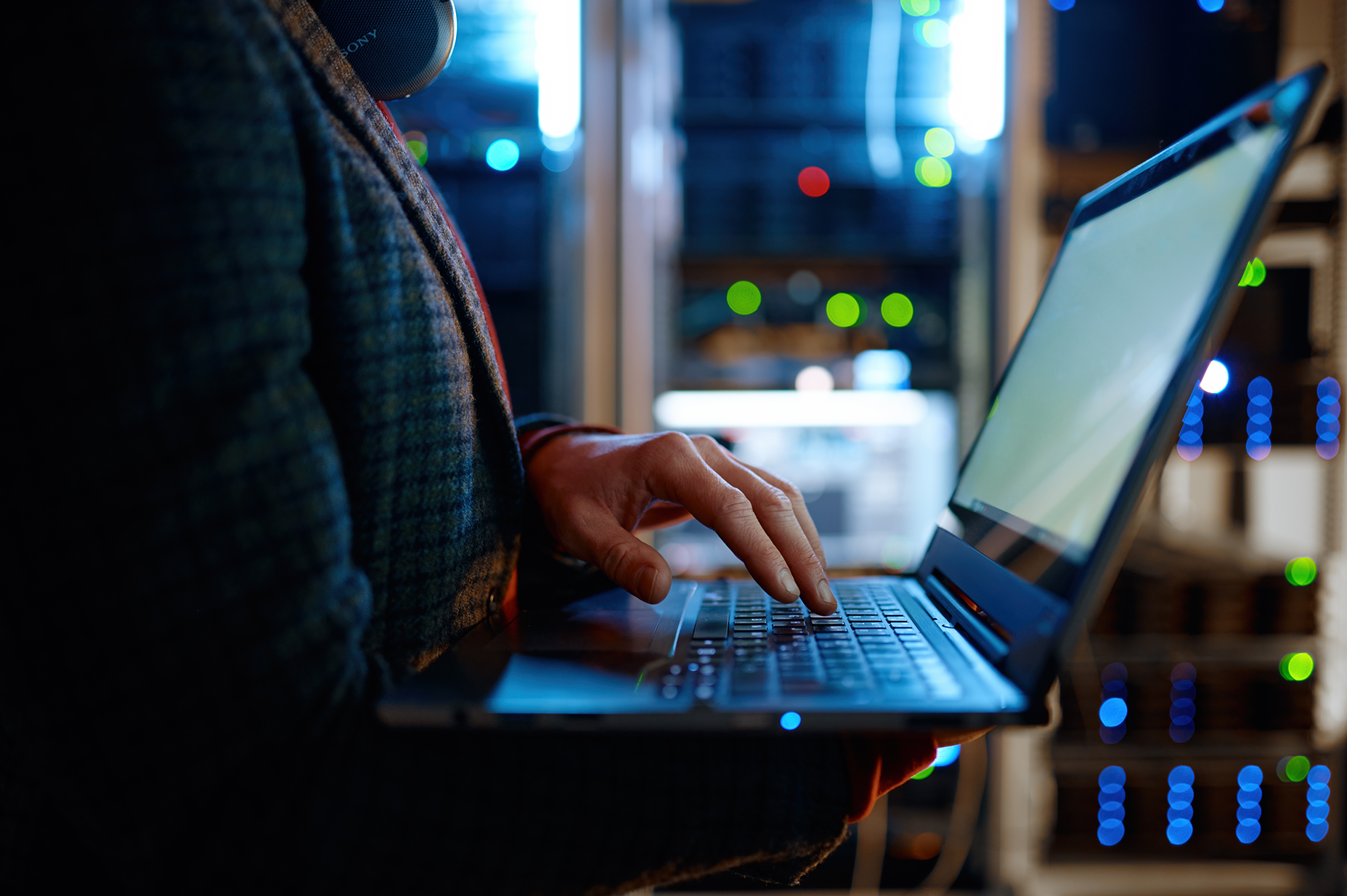 IT professional using laptop